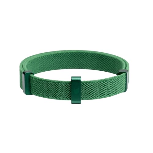 BuddyArmor Katzenhalsband, elastisch, Schnellverschluss, kompatibel mit Airtag-Halter, Namensschild, leicht, verstellbar für Kätzchen und Katzen jeden Alters, S, 1 cm breit (alpingrün) von BuddyArmor