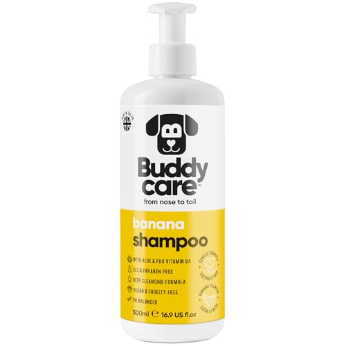 Banana Dog Shampoo von Buddycare - Tiefenreinigendes Shampoo für Hunde - Fruchtiger Duft - Mit Aloe Vera und Pro-Vitamin B5 (1L) von Buddycare