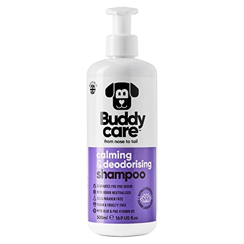 Beruhigendes & desodorierendes Shampoo von Buddycare - Lavendelduftendes Hundeshampoo - Mit Aloe Vera und Pro-Vitamin B5 (500ml) von Buddycare