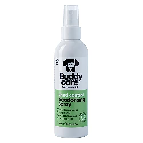 Buddycare Desodorierungsspray für Hunde – Aloe Vera und Zitronengras – Erfrischendes Desodorierungsspray für Hunde – Mit Aloe Vera und Pro Vitamin B5 (200 ml, 1 Stück) von Buddycare