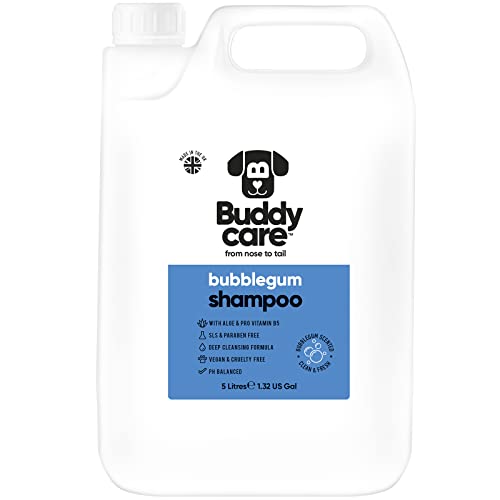 Kaugummi-Hundeshampoo von Buddycare - Tiefenreinigendes Shampoo für Hunde - Süßer Duft - Mit Aloe Vera und Pro-Vitamin B5 (5L) von Buddycare