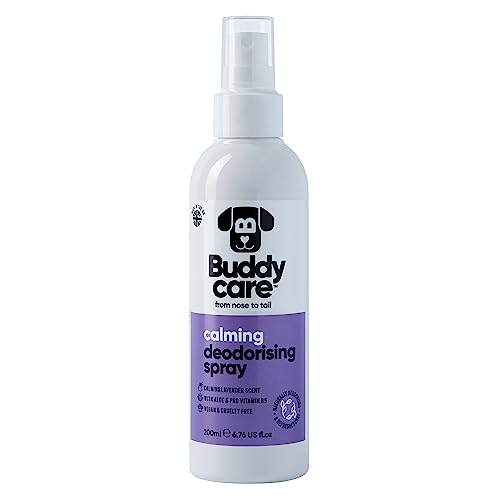 Buddycare Hunde-Desodorierungsspray – Lavendel – Beruhigendes Desodorierungsspray für Hunde – mit Aloe Vera und Pro-Vitamin B5 (200 ml, 1 Stück) von Buddycare