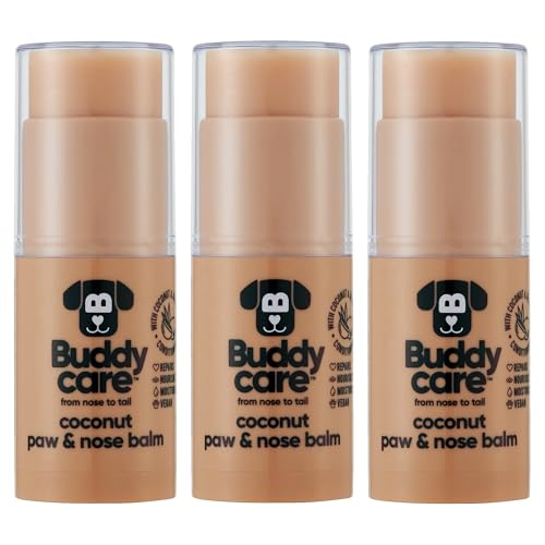 Buddycare Hundepfoten- und Nasenbalsam – Kokosnuss schützt und repariert trockene, rissige und rissige Haut, vegan und tierversuchsfrei, spendet Feuchtigkeit und pflegt | Pflegezubehör im von Buddycare