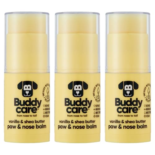 Buddycare Hundepfoten- und Nasenbalsam – Vanille- und Sheabutter schützt und repariert trockene, rissige und rissige Haut, vegan und tierversuchsfrei, spendet Feuchtigkeit und pflegt | Pflegezubehör von Buddycare