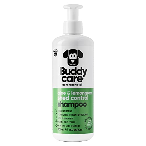 Fellpflege-Shampoo von Buddycare - Shampoo zur Kontrolle des Haarausfalls bei Hunden - Mit Aloe Vera und Pro-Vitamin B5 (500ml) von Buddycare