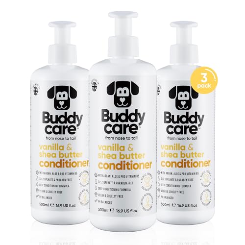 Buddycare Vanille Shea Butter Hundespülung 500 ml x3 Welpenspülung mit Vanille und Sheabutter mit Aloe Vera und Provitamin B5 Buddycare Vanille Shea Butter Hundespülung 500 ml x3 Welpenspülung mit Vanille und Sheabutter mit Aloe Vera und Provitamin B5 von Buddycare