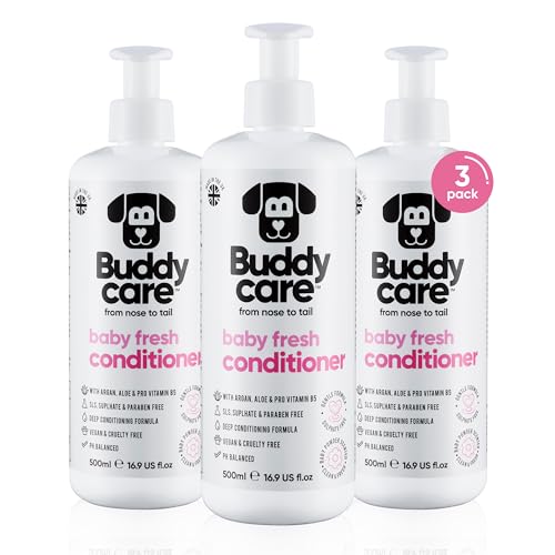 Buddycare Vitalisierer für Hunde Baby Fresh, 500 ml, 3 Stück – Conditioner mit Puder für Babys mit Aloe Vera und Provitamin B5 Buddycare Vitalisierer für Hunde Baby Fresh, 500 ml, 3 Stück – Conditioner mit Puder für Babys mit Aloe Vera und Provitamin B5 von Buddycare