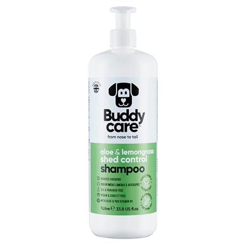 Fellpflege-Shampoo von Buddycare - Shampoo zur Kontrolle des Haarausfalls bei Hunden - Mit Aloe Vera und Pro-Vitamin B5 (1L) von Buddycare