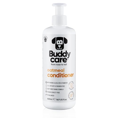Haferflocken-Hundeconditioner von Buddycare - 500 ml - Haferbutterduftender Welpenconditioner mit Aloe Vera & Provitamin B5 Haferflocken-Hundeconditioner von Buddycare - 500 ml - Haferbutterduftender Welpenconditioner mit Aloe Vera & Provitamin B5 von Buddycare