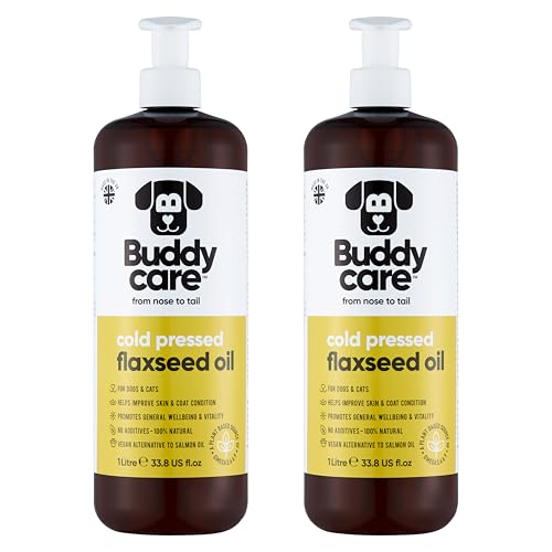 Leinöl von Buddycare (1L x3) für Hunde – Haut- & Nahrungsergänzungsmittel | Reine Omega-3-Fettsäuren – Unterstützt Gelenke & Herzgesundheit | Kaltgepresster Futterzusatz für Hunde, Katzen & Haustiere von Buddycare