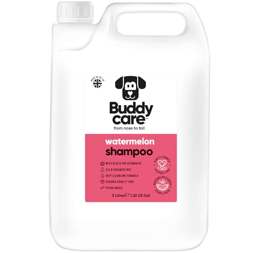 Wassermelonen-Hundeshampoo von Buddycare - Tiefenreinigungsshampoo für Hunde - Fruchtiger Duft - Mit Aloe Vera und Pro-Vitamin B5 (5L) von Buddycare