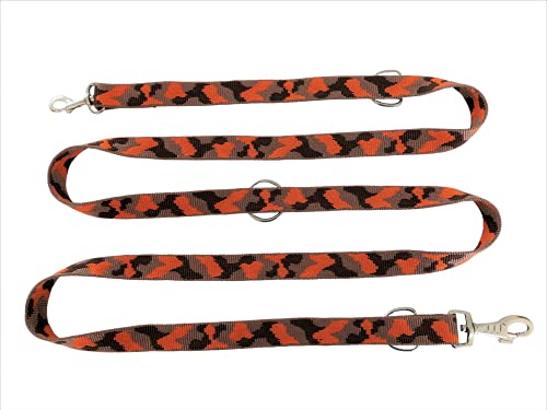 BUDDYPACK | Hundeleine | Trainingsleine mehrfach (3-Fach) verstellbar | Doppelkarabiner | 1,80-2,30 m lang | 20 oder 25 mm breit | Bunt (Hellbraun-Orange-Dunkelbraun, 1,80 m lang - 25 mm breit) von Buddypack