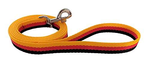 BUDDYPACK | Hundeleine mit Handschlaufe | 1,00 – 2,00 m lang | 20 mm breit | Bunt: Viele Hübsche Farben (1,20 m, Schwarz-Rot-Gelb) von Buddypack