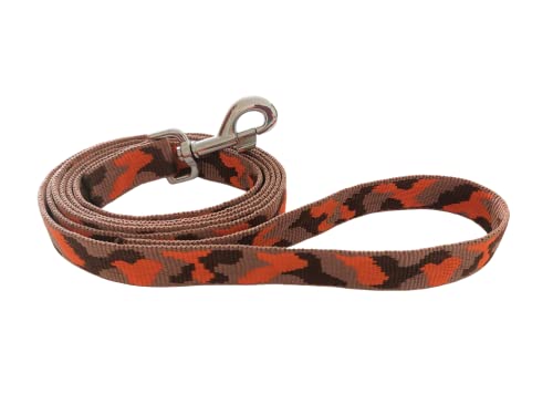 BUDDYPACK | Hundeleine mit Handschlaufe | 1,00 – 2,00 m lang | 25 mm breit | Hält auch sehr starken Leinenzug aus (Braun-Orange, 1,00 m) von Buddypack