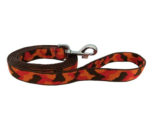 BUDDYPACK | Hundeleine mit Handschlaufe | 1,00 – 2,00 m lang | 25 mm breit | Hält auch sehr starken Leinenzug aus (Braun-Orange-Rot, 1,00 m) von Buddypack