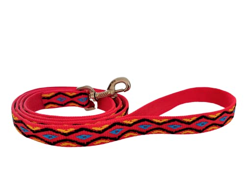 BUDDYPACK | Hundeleine mit Handschlaufe | 1,00 – 2,00 m lang | 25 mm breit | Hält auch sehr starken Leinenzug aus (Rot-Gelb-Blau-Schwarz, 1,00 m) von Buddypack