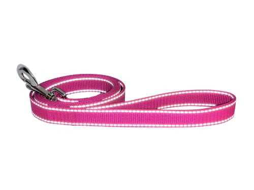 BUDDYPACK | Reflektierende Hundeleine mit Handschlaufe | 1,00 – 1,75 m lang | Viele Bunte Farben (Pink, 1,00 m) von Buddypack