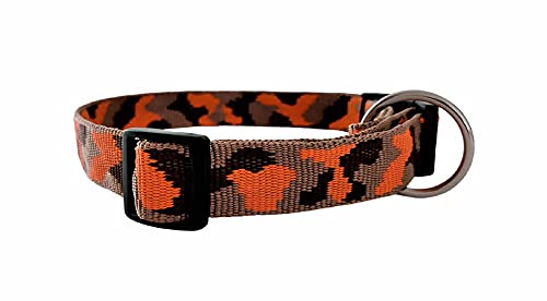 BUDDYPACK | Trendy Hundehalsbänder mit Klickverschluß verstellbar | Größe XS-XL | Viele Bunte Farben (L (55-70 cm), Hellbraun-Orange-Dunkelbraun) von Buddypack