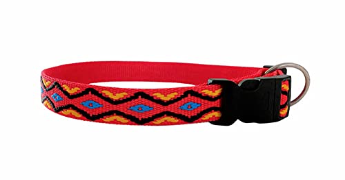 BUDDYPACK | Trendy Hundehalsbänder mit Klickverschluß verstellbar | Größe XS-XL | Viele Bunte Farben (M (45-60 cm), Rot-Gelb-Blau-Schwarz) von Buddypack