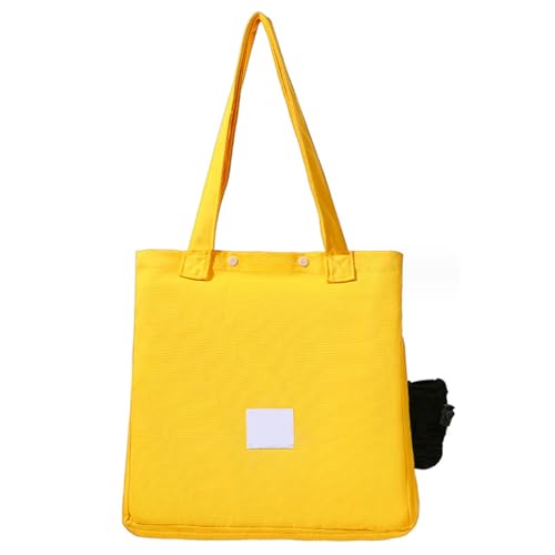 Atmungsaktives Katzenträgerbeutel, tragbarer Katze Walking -Bag, Umhängetasche mit Kopf- und Beinlöchern, Cat -Tasche -Beutelstasche zum Einkaufen (gelb) von Budstfee