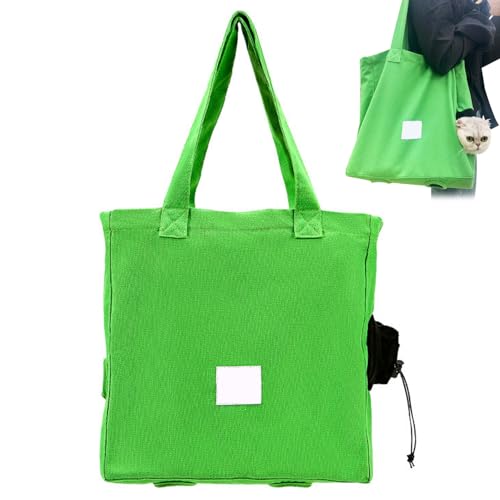 Budstfee Atmungsaktives Katzenträger -Tasche, tragbare Katze -Gehensbag, Umhängetasche mit Kopf- und Beinlöchern, Katzen -Taschen -Taschenträger zum Einkaufen (grün) von Budstfee