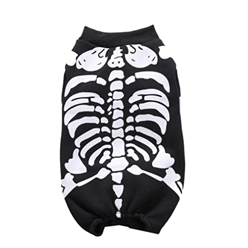 Budstfee Halloween Hundekostüm, Halloween -Party -Skelett Hunde Hunde Katze Jumpsuit Cosplay Kostüm Dress Up Kätzchen Welpenbekleidung, Hunde -Skelett -Jumpsuit (Schwarz, XL) von Budstfee