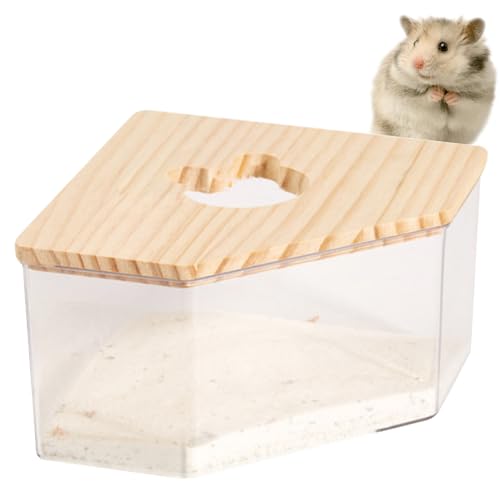 Hamster Toilettenbox, Acrylhamster -Sandbad, Sonnenbad und Graben Hamster Badezimmer, Sparen Sie Platz rechtwinkel Hamster Toilette für Mäuse kleines Haustier von Budstfee