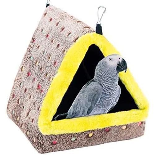 Papageiennest, Winter warme dreieckige Vogelhütte, Plüsch -Thermisch hängende Vogelnest, schlafende Ruhungsvogelbett für mittlere große Papageien von Budstfee