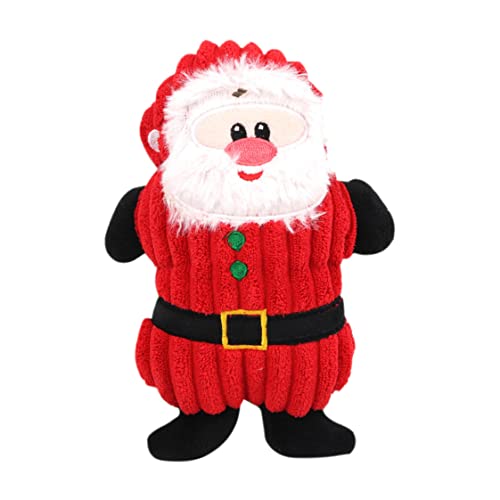 Weihnachten Plüsch Santa Hundespielzeug, Weihnachtshund Quietsch Spielzeug Santa Claus Sound Plüsch Haustier Spielzeug Schneemann Interaktives Welpe Spielzeug, Weihnachtsplüsch Santa | Puppenverzieru von Budstfee