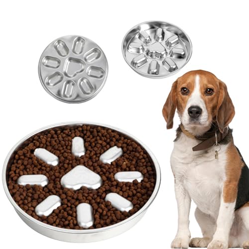 Antischlingnapf Hunde, Edelstahl Slow Feeder Hundenapf, Anti Schling Napf Hund,Slow Feeder Hundenäpfe Für Groß Klein Hund Katze von Buerfu
