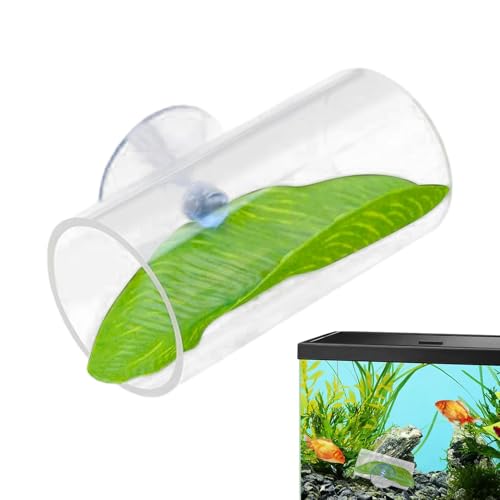 Betta-Tunnel, Acryl-Kampffisch-Ruhrohr Mit Blättern, Kampffisch Aquarium Zubehör Mit Saugnapf Betta Fish Ruherohr Für Kampffisch Fisch Aquarium Deko Betta Hammock Bed Tunnel von Buerfu
