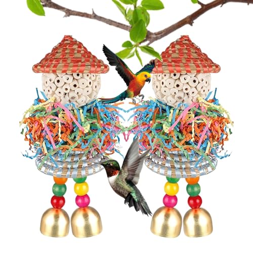 Buerfu Futterspielzeug für Vögel, Zerkleinerungsspielzeug für Vögel, Kauball für Käfig, , Ara, Lovebird, Fink, Nymphensittiche, Kanarienvogel von Buerfu