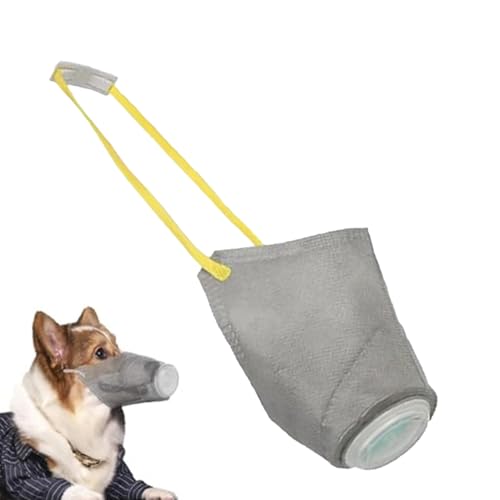 Buerfu Haustier-Mundabdeckung für Hunde, Haustierbedarf, Atemschutzmaske, verstellbarer Luftfilter-Maulkorb für Welpen, für mittelgroße und kleine Welpen, verhindert Beißen, und Lecken von Buerfu