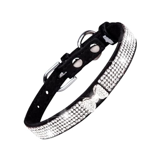 Buerfu Hundehalsband, Mikrofaser-Strass-Haustierhalsband für Mädchen, Katzen, atmungsaktives und verstellbares Katzenhalsband, Strass-Katzenhalsband für Geburtstagsteil Buerfu Hundehalsband, Mikrofaser-Strass-Haustierhalsband für Mädchen, Katzen, atmungsaktives und verstellbares Katzenhalsband, Strass-Katzenhalsband für Geburtstagsteil von Buerfu