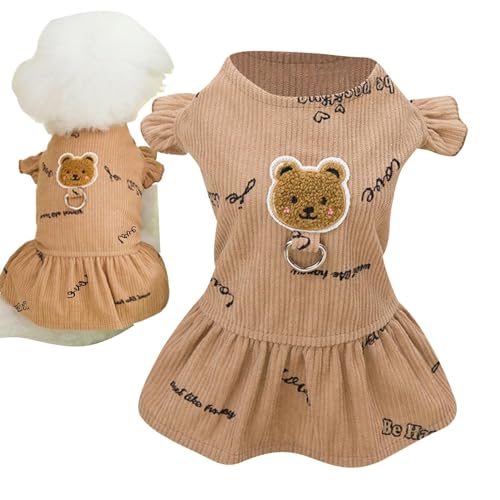 Buerfu Hundekostüme für mittelgroße Hunde, Hundekleider für kleine Hunde,Cartoon-Hundekleid mit Bärenmuster aus Polyester - Modische Alltagskleidung für Hunde, Bequeme weiche Haustierkleidung für Buerfu Hundekostüme für mittelgroße Hunde, Hundekleider für kleine Hunde,Cartoon-Hundekleid mit Bärenmuster aus Polyester - Modische Alltagskleidung für Hunde, Bequeme weiche Haustierkleidung für von Buerfu
