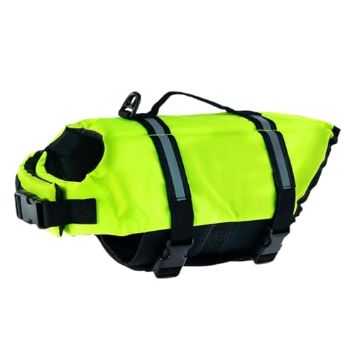 Buerfu Hundeschwimmweste,Hochsichtbarkeit Hunderettungsweste für Bootfahren | Verstellbarer Schwimmanzug Klein Mittel Groß Boot Wassersport See Steg von Buerfu