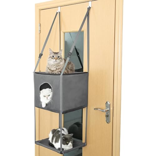 Buerfu Katzen-Hängemattenbett, Hängematte für Katzen - Atmungsaktive 16 x 13 Zoll Faltbare Katzenhängematte für Katzen,Verstellbare, abnehmbare, Bequeme Sitzstange für saisonale Haustiere für die Tür Buerfu Katzen-Hängemattenbett, Hängematte für Katzen - Atmungsaktive 16 x 13 Zoll Faltbare Katzenhängematte für Katzen,Verstellbare, abnehmbare, Bequeme Sitzstange für saisonale Haustiere für die Tür von Buerfu