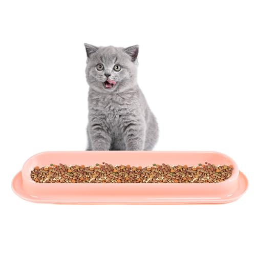 Buerfu Katzenfutter-Wassernäpfe,Lange Futternapf für Haustiere - 15 Grad geneigter langer Teller für Futter- und Wassernäpfe | Haustierbedarf, auslaufsichere Reisenäpfe für Katzen, Hunde und Haustiere von Buerfu
