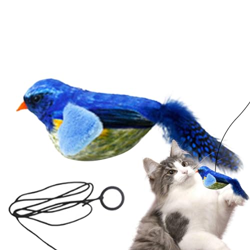 Buerfu Katzenspielzeug mit Vogelgeräuschen, Katzenspielzeug, das Vogelgeräusche erzeugt | Interaktives Katzen-Kicker-Spielzeug,Kicker, zwitschernde Vögel, lebhaftes Vogelgezwitscher von Buerfu
