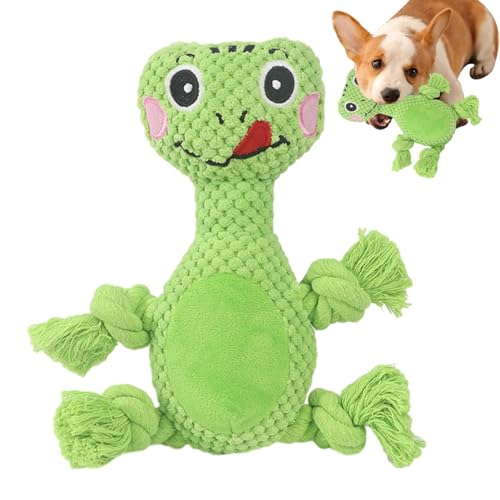 Buerfu Quietschendes Plüsch-Hundespielzeug, bissfestes Cartoon-Kauspielzeug – Haustier-Kauspielzeug, Tierspielzeug zum Reinigen der Zähne, Entspannen, Spielen, Beißen von Buerfu