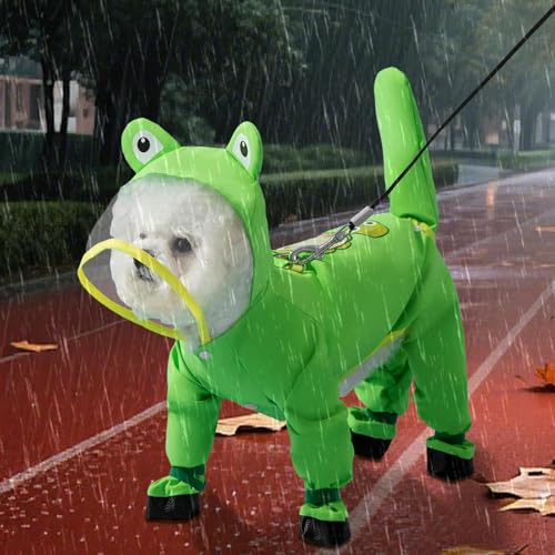 Buerfu Regenjacke Für Hunde, Wasserdichter Regenmantel Für Mittelgroße Hunde, Schnelltrocknender Überwurf Mit Reflektierendem Streifen Für Alle Größen Bei Jeder Witterung von Buerfu