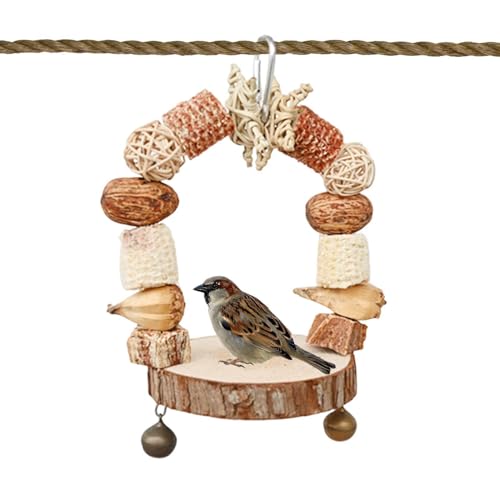 Buerfu Vogel-Kauschaukel-Spielzeug, Vogelspielzeug für Käfig, Hängende Kauspielzeuge, Papageien-Holzklötze, für Finken, Nymphensittiche, Turteltauben, kleine mittelgroße Papageien, Sittiche, Buerfu Vogel-Kauschaukel-Spielzeug, Vogelspielzeug für Käfig, Hängende Kauspielzeuge, Papageien-Holzklötze, für Finken, Nymphensittiche, Turteltauben, kleine mittelgroße Papageien, Sittiche, von Buerfu