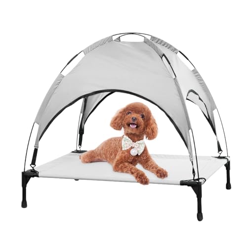 Erhöhtes Hundebett Hundebett Haustierbett Mit Dach, Hundeliege Outdoor Mit Wasserdicht Dach & rutschfeste Fußpolster, Für Außen Und Innen Erhöhtes Hundebett Hundebett Haustierbett Mit Dach, Hundeliege Outdoor Mit Wasserdicht Dach & rutschfeste Fußpolster, Für Außen Und Innen von Buerfu