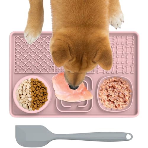 Hunde Leckmatte Silikon Slow Feeder Schleckmatte Mit 1 Silikonspatel, Haustier Futtermatten Für Kleine, Mittel Und Große Hunde Katzen Hunde Leckmatte Silikon Slow Feeder Schleckmatte Mit 1 Silikonspatel, Haustier Futtermatten Für Kleine, Mittel Und Große Hunde Katzen von Buerfu