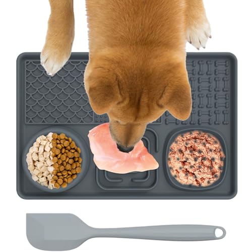 Hunde Leckmatte Silikon Slow Feeder Schleckmatte Mit 1 Silikonspatel, Haustier Futtermatten Für Kleine, Mittel Und Große Hunde Katzen Hunde Leckmatte Silikon Slow Feeder Schleckmatte Mit 1 Silikonspatel, Haustier Futtermatten Für Kleine, Mittel Und Große Hunde Katzen von Buerfu