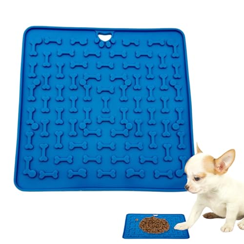 ‌Schleckmatte Für Hunde & Katzen Mit Saugnäpfen - Anti-Rutsch Futtermatte Aus Silikon Langsames Fressen, Angstabbau Und Fellpflege Für Joghurt, Erdnussbutter & Leckerlis von Buerfu