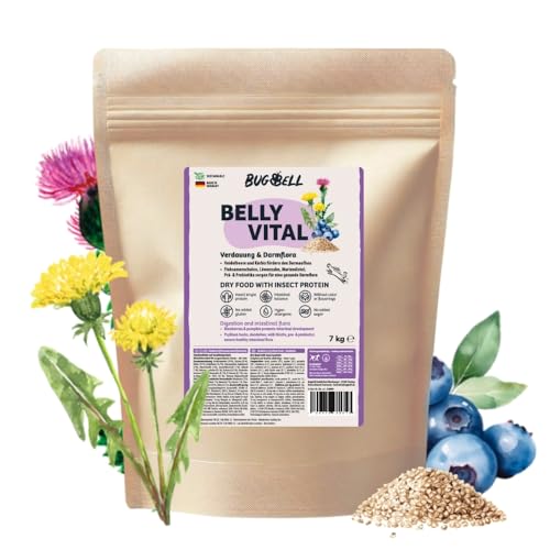 BugBell 7kg Premium Trockenfutter, Magenschonend, Fettreduziert, für Probleme mit der Bauchspeicheldrüse oder Leber, Löwenzahn, Mariendistel, Präbiotika & Probiotika BugBell 7kg Premium Trockenfutter, Magenschonend, Fettreduziert, für Probleme mit der Bauchspeicheldrüse oder Leber, Löwenzahn, Mariendistel, Präbiotika & Probiotika von BugBell