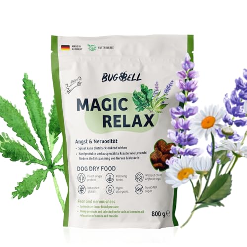 BugBell 800g Premium Trockenfutter, bei Angst & Stress, hypoallergen & verträglich, ohne Hefe und Kartoffel, mit Hanf, Spinat, Fenchel, Kamille BugBell 800g Premium Trockenfutter, bei Angst & Stress, hypoallergen & verträglich, ohne Hefe und Kartoffel, mit Hanf, Spinat, Fenchel, Kamille von BugBell