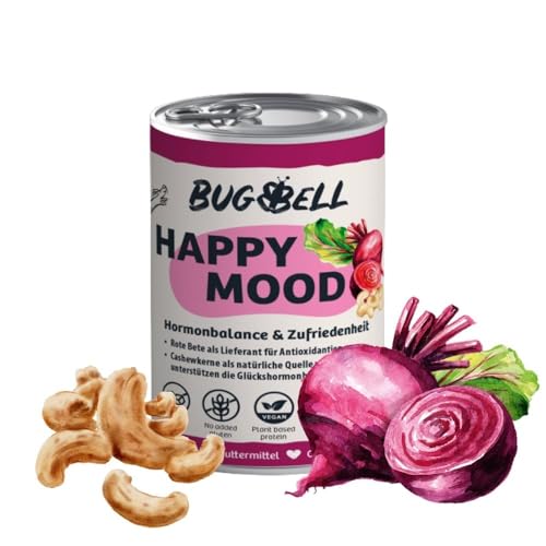 BugBell Purinarmes Nassfutter für Hunde 400g, Veganes Hundefutter, ausgeglichener Hormonhaushalt, positiv bei Aggressionen beim Hund, mit Rote Bete & Cashew & L-Tryptophan von BugBell