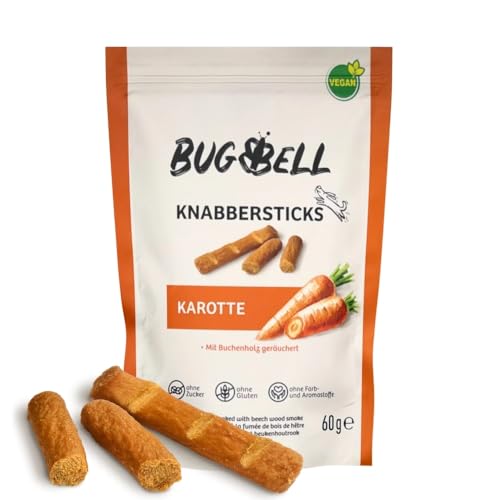 BugBell Softe Knabbersticks für Hunde 60g, Hundeleckerli, Pflanzlicher Hundesnack, Dog Treats, Kaustange für Allergiker geeignet, Ohne Zucker & Getreide von BugBell